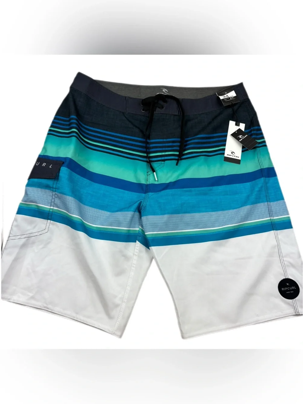 NWT! Rip Curl Board Shorts Blue & White Size 34 Waist